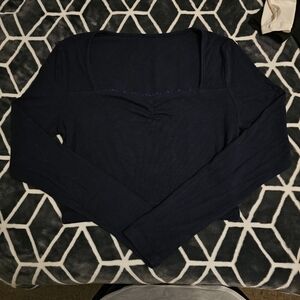 Women's Navy Long Sleeve Top